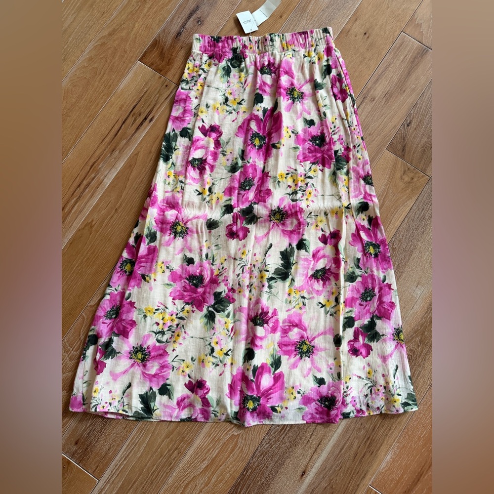 Abercrombie & Fitch Pink Floral Maxi Skirt